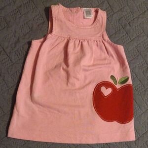 Carter's Pink Sleeveless Dress with Red Apple Design